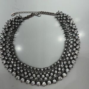 Zara Silver and Crystal Necklace seen on the Princess of Whales Kate